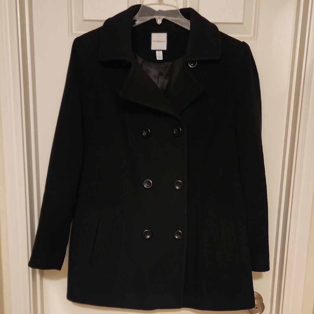 Croft & Barrow Black Double-Breasted Pea Coat